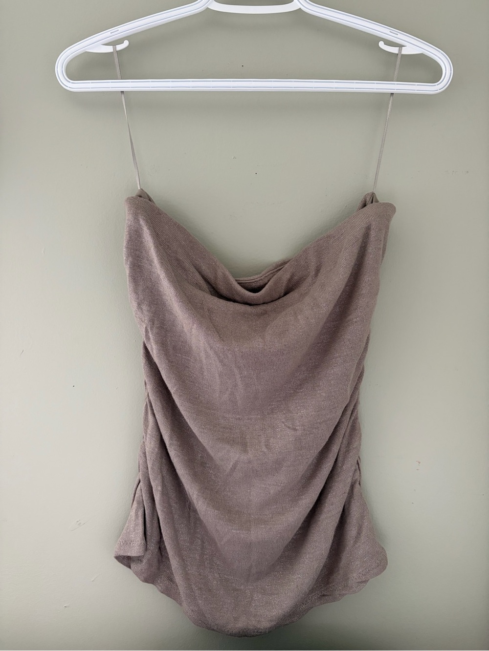The Limited Taupe Draped tube top